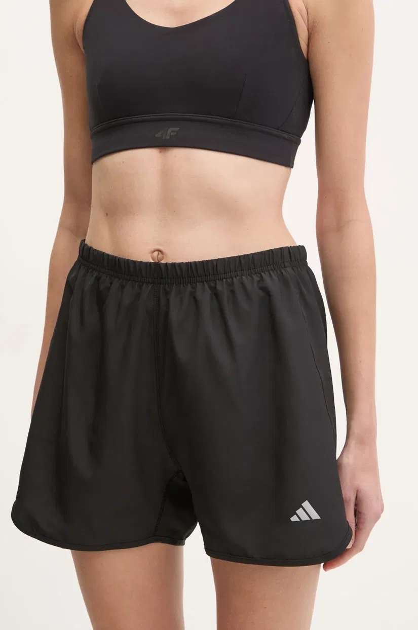 adidas Performance pantaloni scurți de alergare Run It culoarea negru, uni, high waist, IX5992