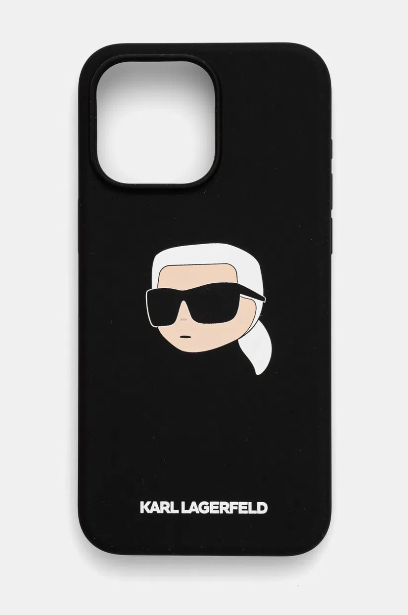 Karl Lagerfeld Husa pentru telefon iPhone 15 Pro Max 6.7 culoarea negru, KLHMP15XSKHPPLK