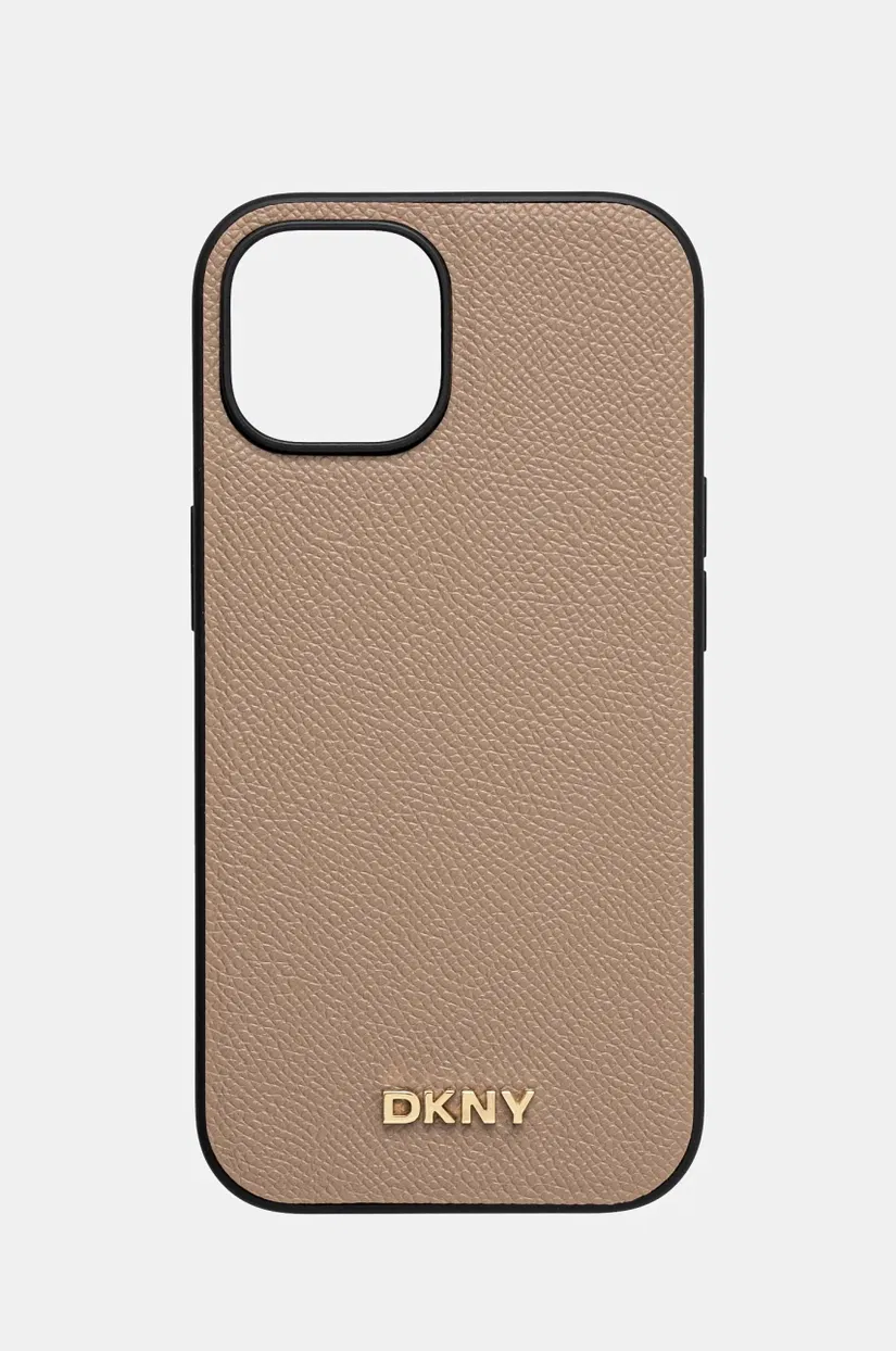 Dkny Husa pentru telefon iPhone 15 6.1 culoarea bej, DKHMP15SPGHLME