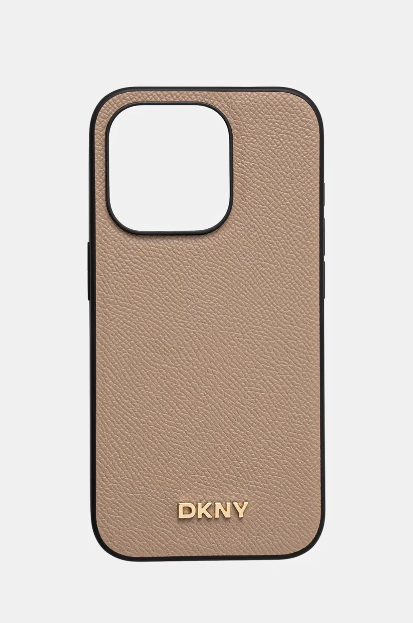 Dkny Husa pentru telefon iPhone 15 Pro 16.1 culoarea bej, DKHMP15LPGHLME