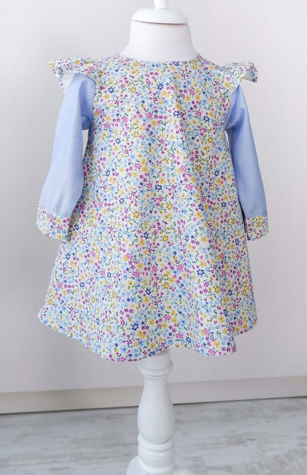 Rochii Mama Fiica Bleu cu Flori