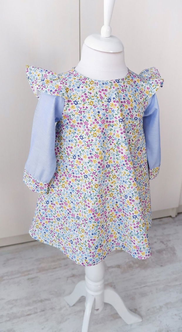 Rochii Mama Fiica Bleu cu Flori