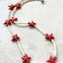 Colier MARTISOR / CRACIUN CHOKER  sidef alb & howlit rosu