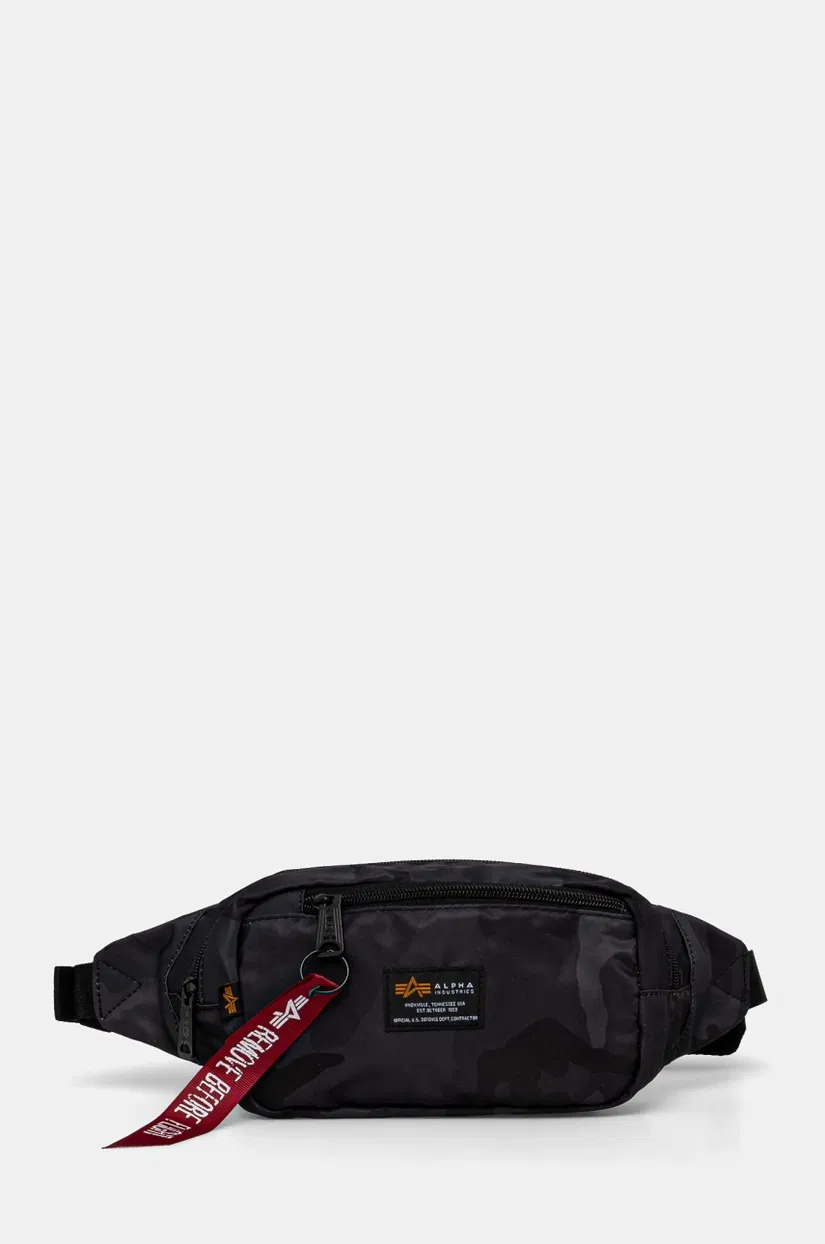 Alpha Industries borseta Crew Waist Bag Camo culoarea negru, 196923C