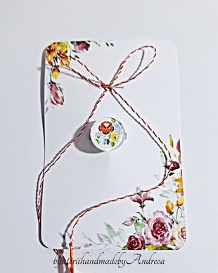 Brosa martisor cabochon sticla 14mm motive maghiare