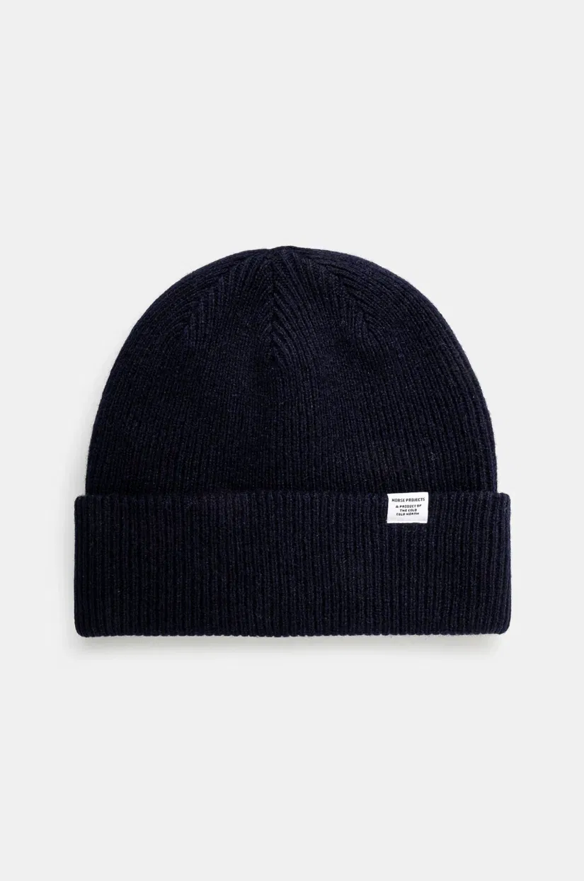 Norse Projects caciula de lana Czapka Norse Projects Norse Beanie N95-0569 7004 culoarea albastru marin, de lana