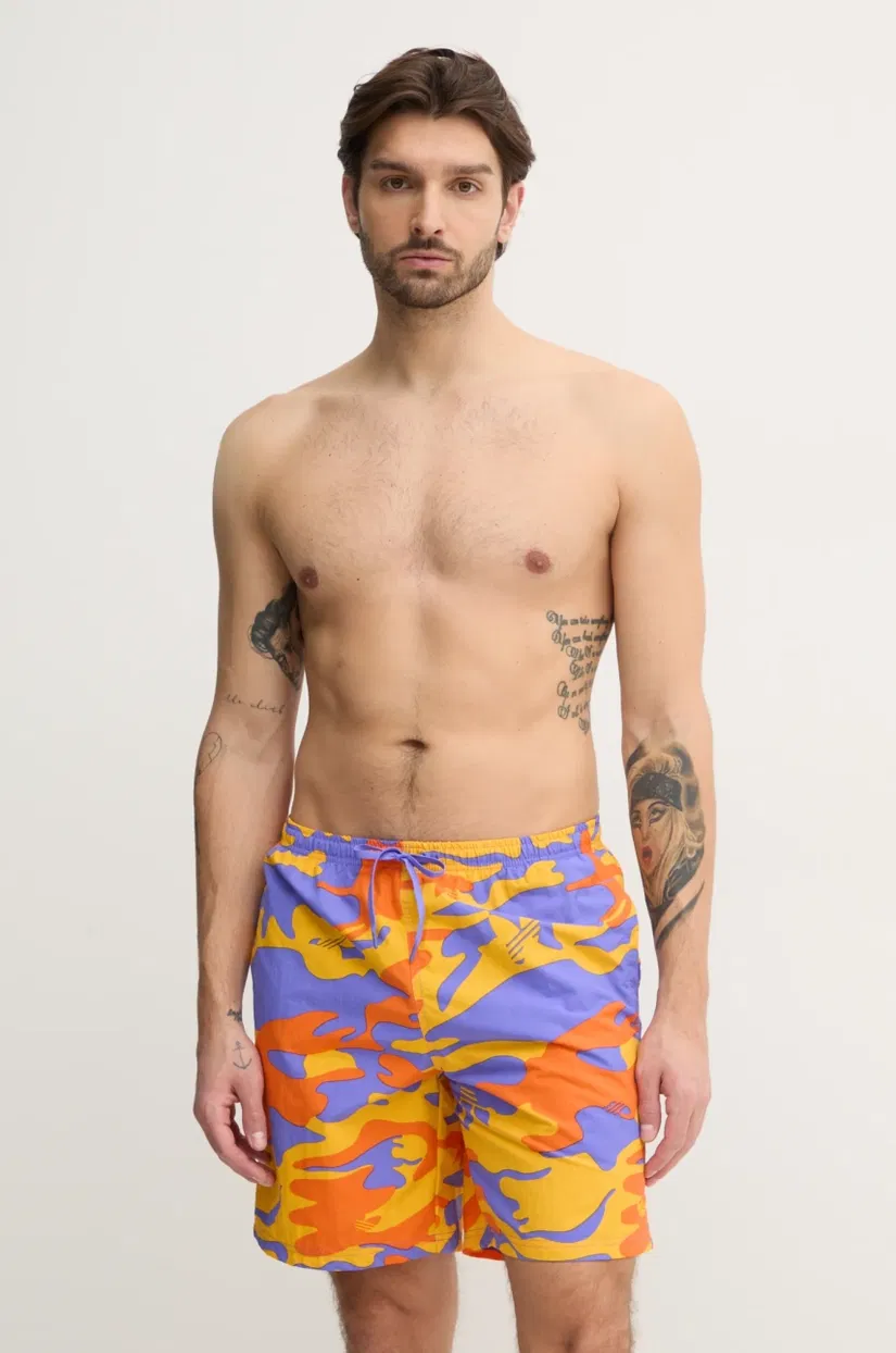 adidas Originals pantaloni scurti de baie STR SWIMSH 8IN culoarea violet, JD4262