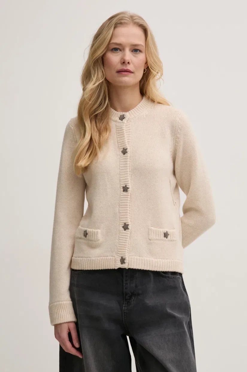 ZADIG&VOLTAIRE cardigan din casmir culoarea bej, light, KWCA01587