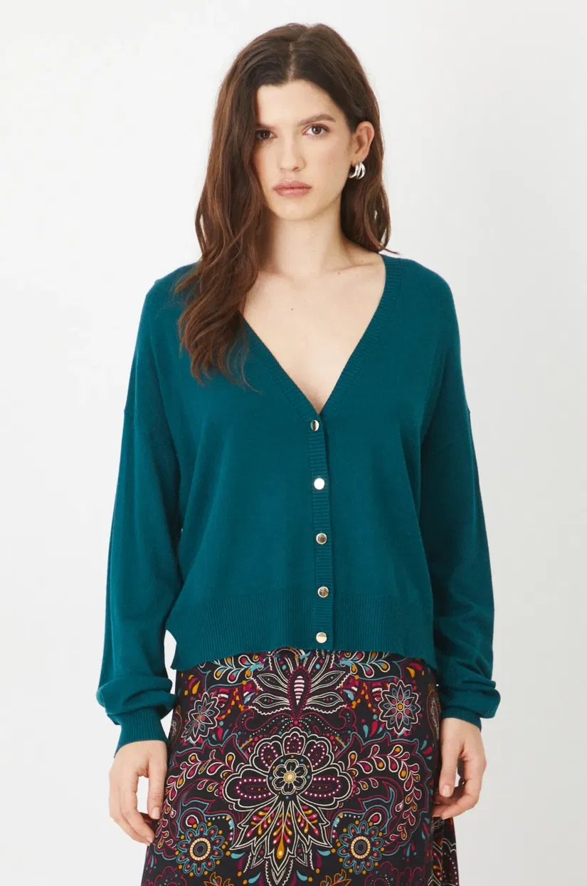 Medicine cardigan femei, culoarea verde, light