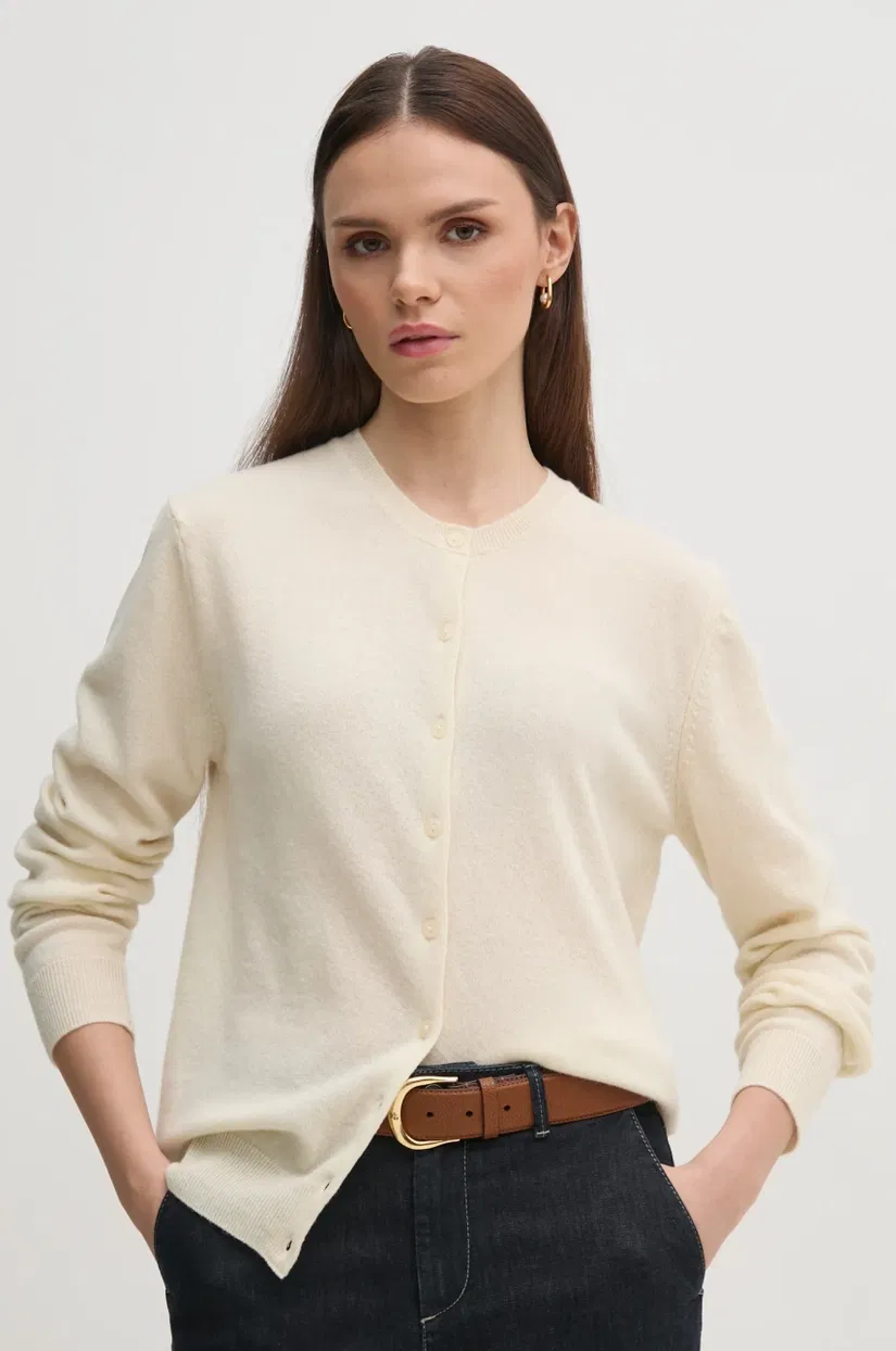 United Colors of Benetton cardigan din lana culoarea bej, light