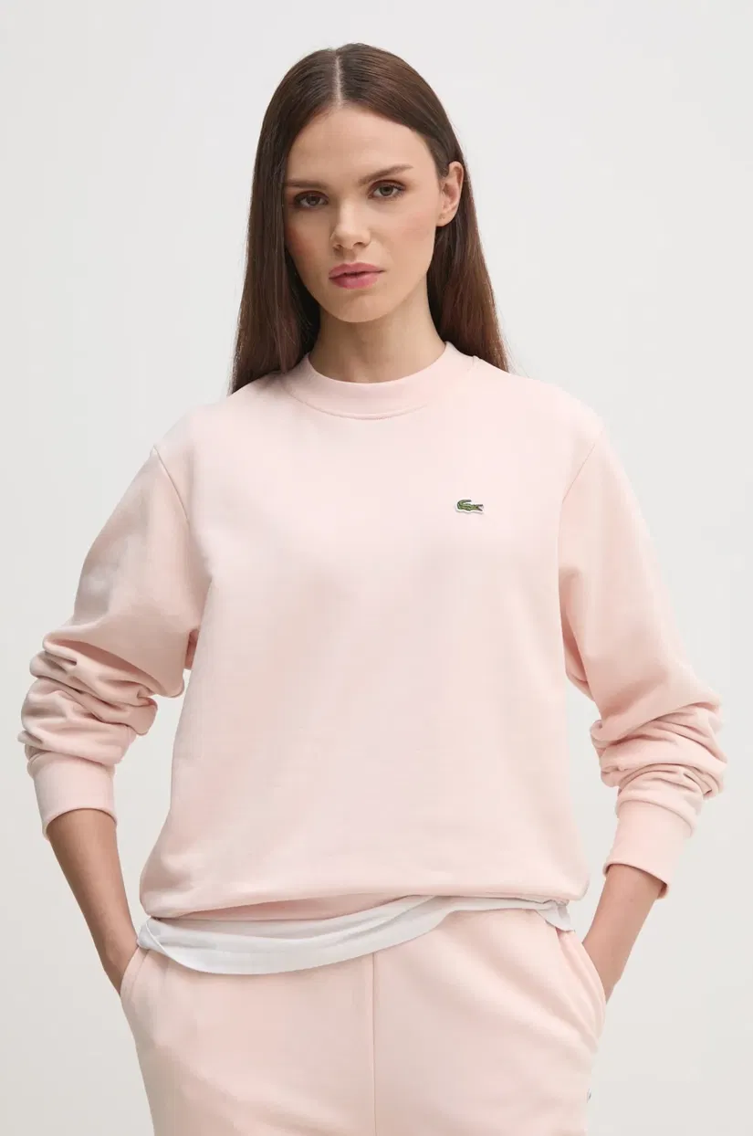 Lacoste bluza femei, culoarea roz, neted