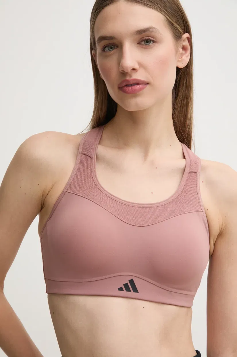 adidas Performance sutien sport TLRD Impact culoarea portocaliu, JI8039