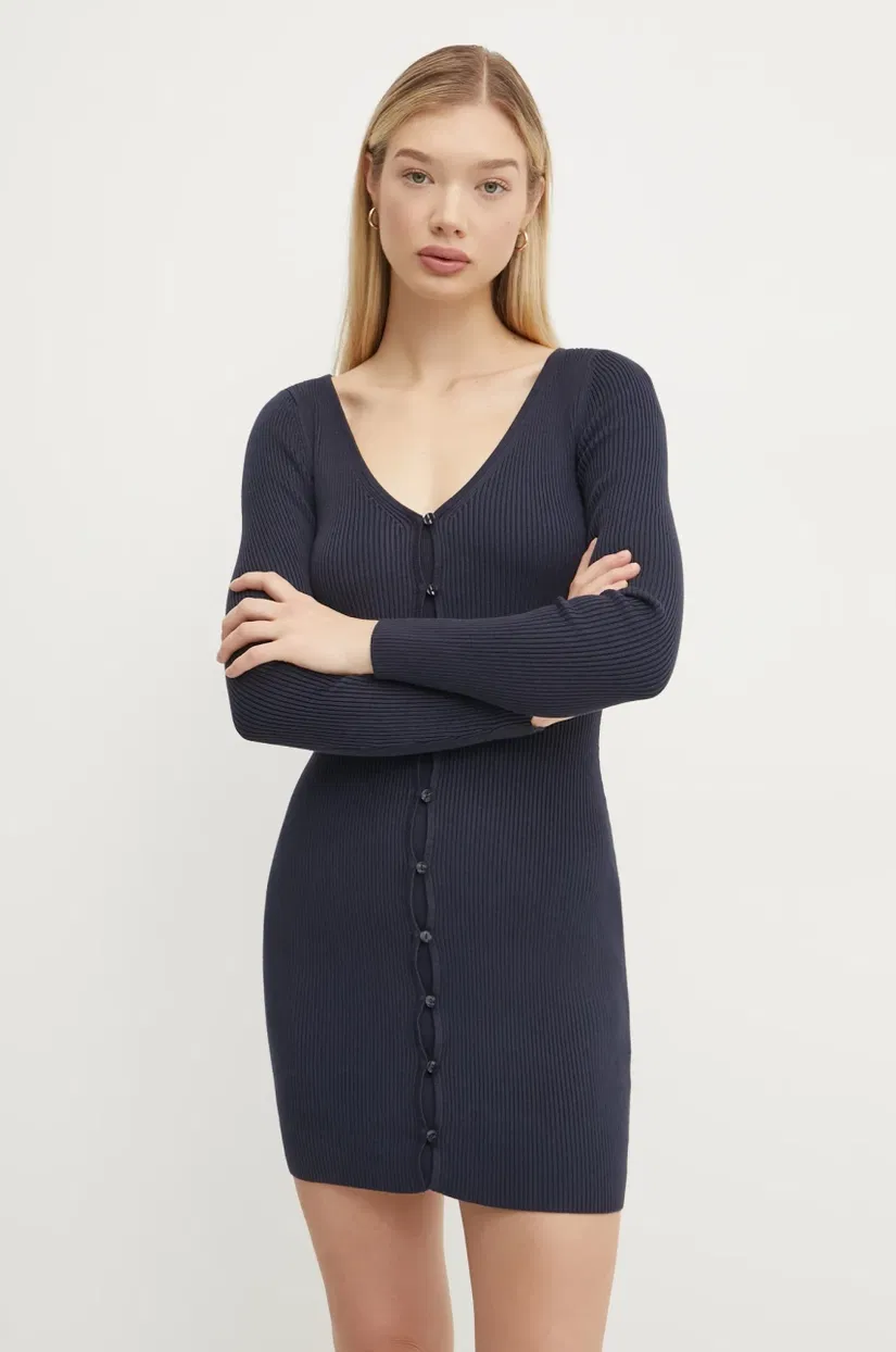 Abercrombie & Fitch rochie culoarea albastru marin, mini, mulata, KI159-5073