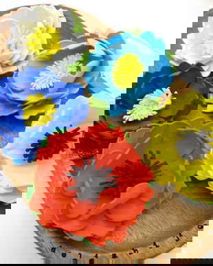 Brosa statement handmade unicat - Martisor - floare (cod1171)