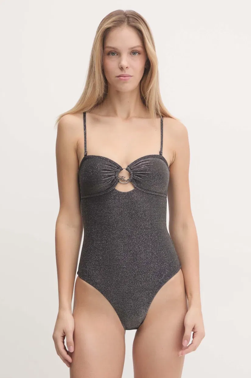 Karl Lagerfeld costum de baie dintr-o bucată culoarea negru, cupa usor rigidizata, A1W46017