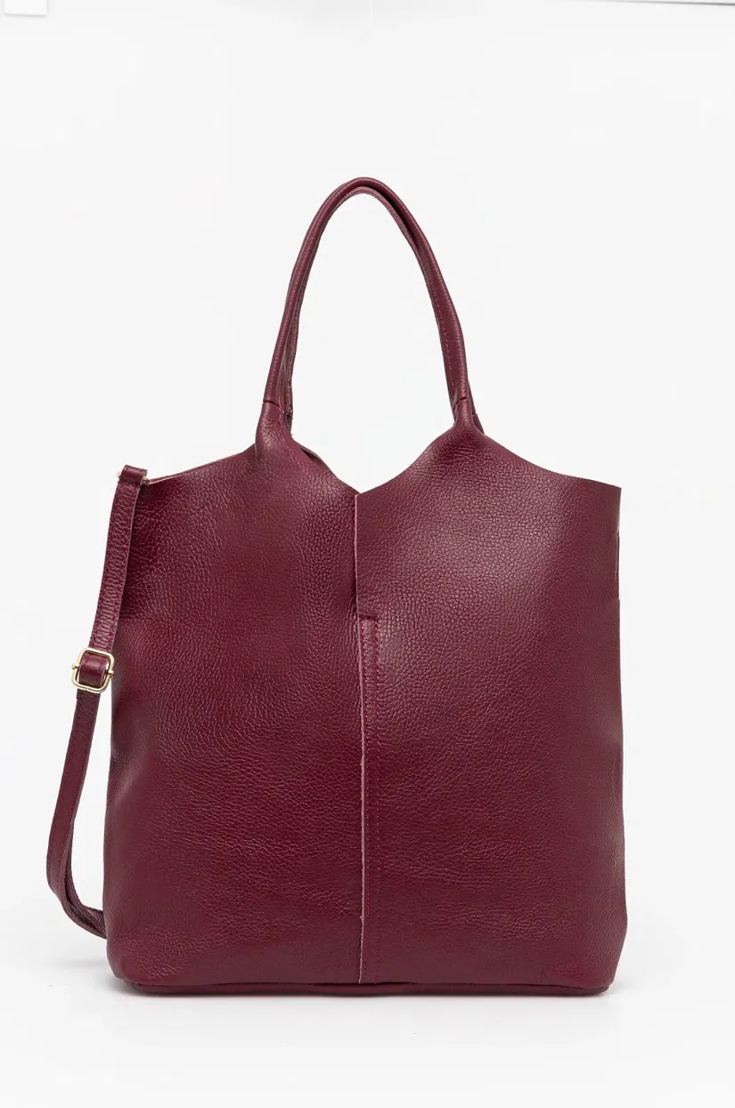 Answear Lab poseta de piele culoarea bordo