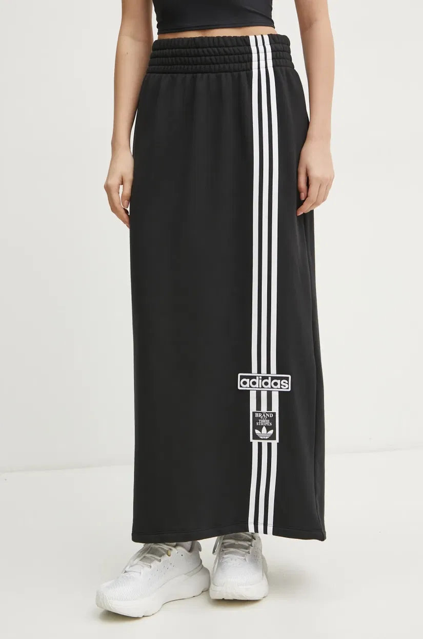 adidas Originals fustă din bumbac MAXI SKIRT culoarea negru, maxi, drept, JC8538