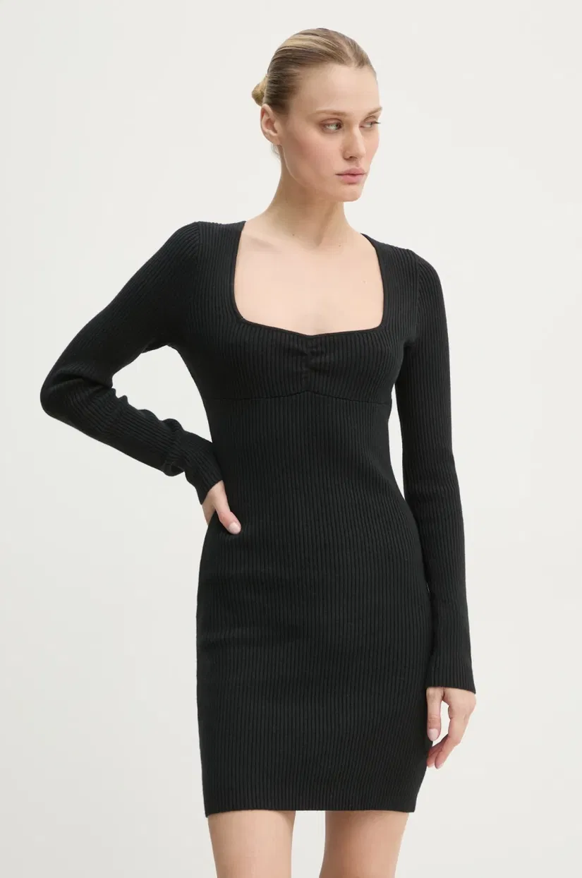 Hollister Co. rochie culoarea negru, mini, mulata, KI359-4333