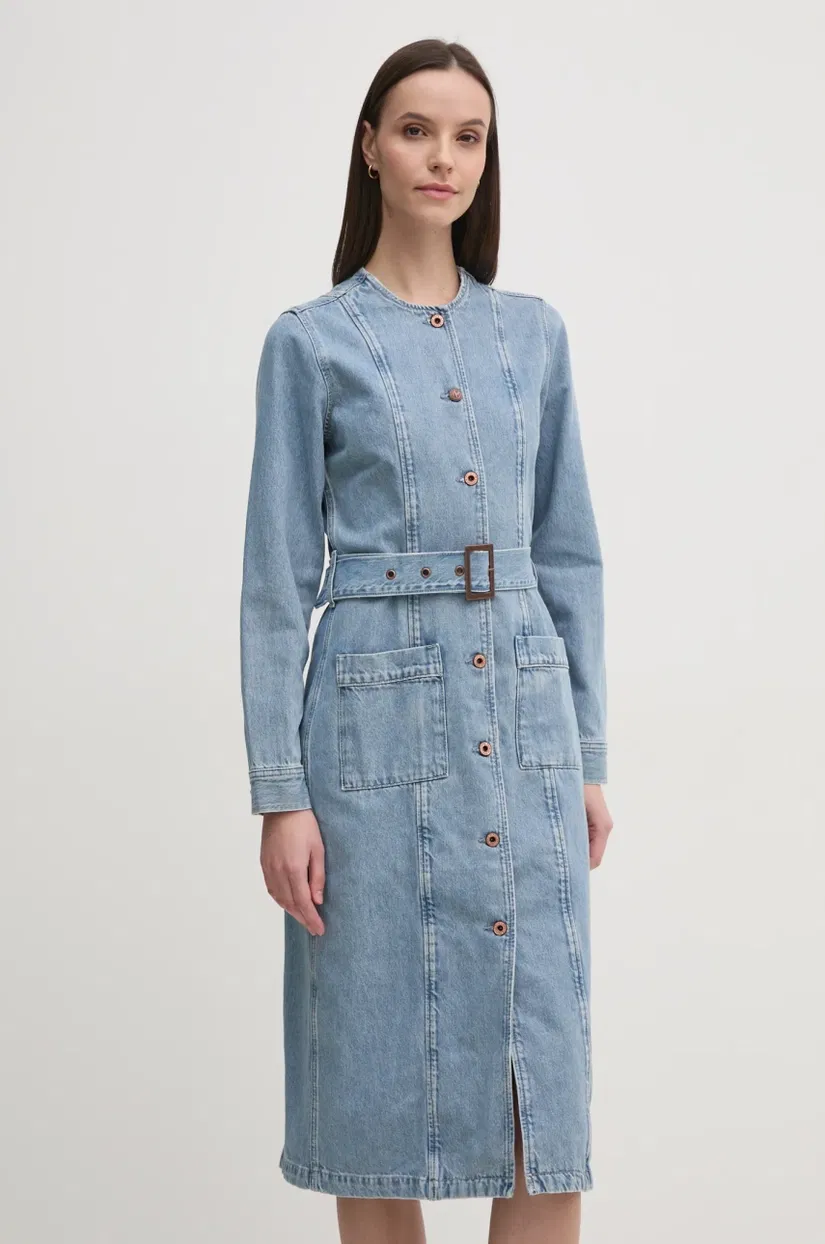 Pepe Jeans rochie din denim SCOTTIE midi, drept, PL953657