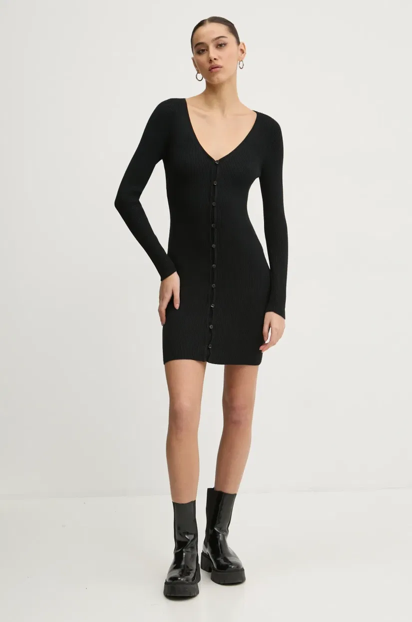 Abercrombie & Fitch rochie culoarea negru, mini, mulata, KI159-5073