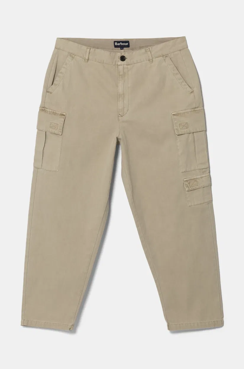 Barbour pantaloni de bumbac culoarea bej, drept, MTR0754GY35