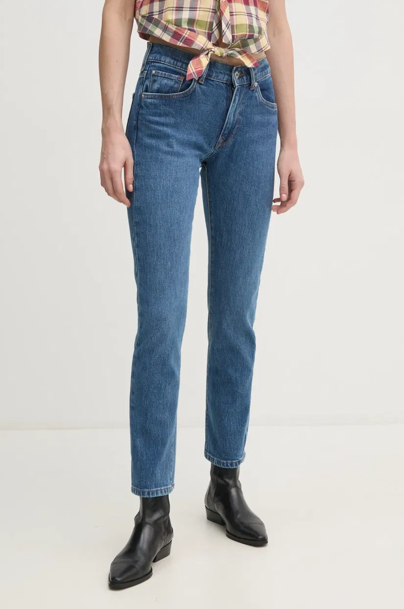 Pepe Jeans jeans SLIM JEANS MW GRACE femei, culoarea bleumarin, PL204589EE3