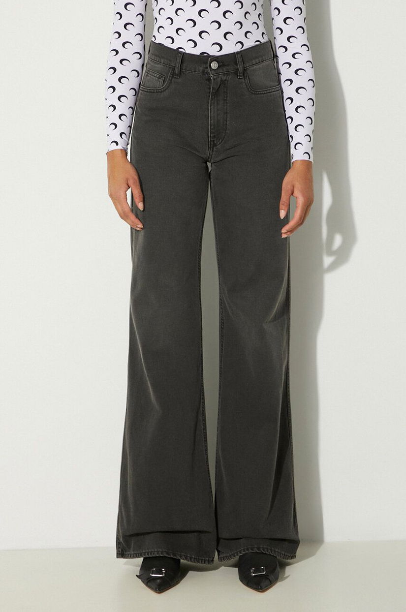 Coperni jeansi Wide Leg Denim Pants femei high waist, COPP95F2004