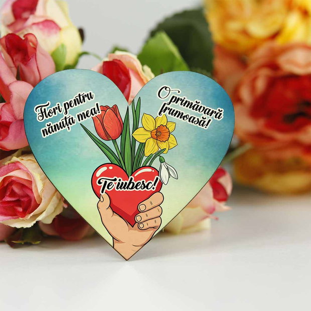 Martisor magnetic inima pentru nana, nașa