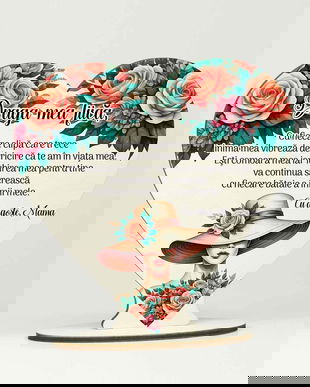 Inima din lemn personalizata pentru Fiica