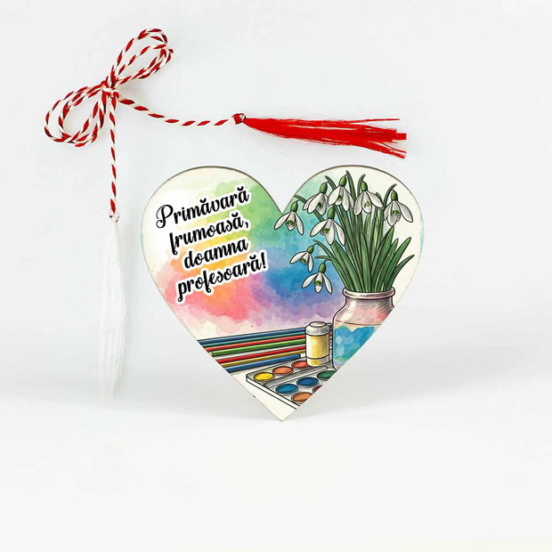 Martisor personalizat materii scolare, desen
