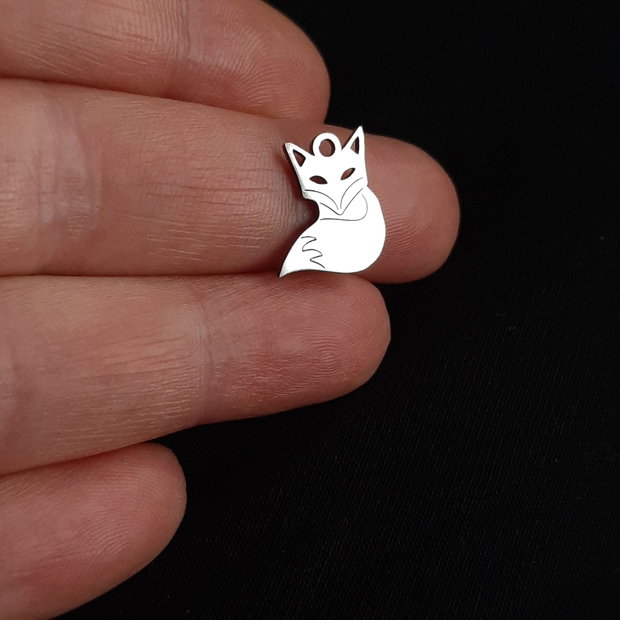 Pandant charm vulpita, otel inoxidabil 14x12x1mm IN.6005
