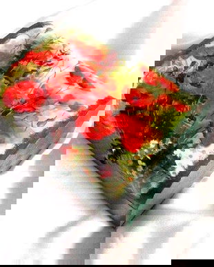 Cutie lemn decorata cu maci 47875