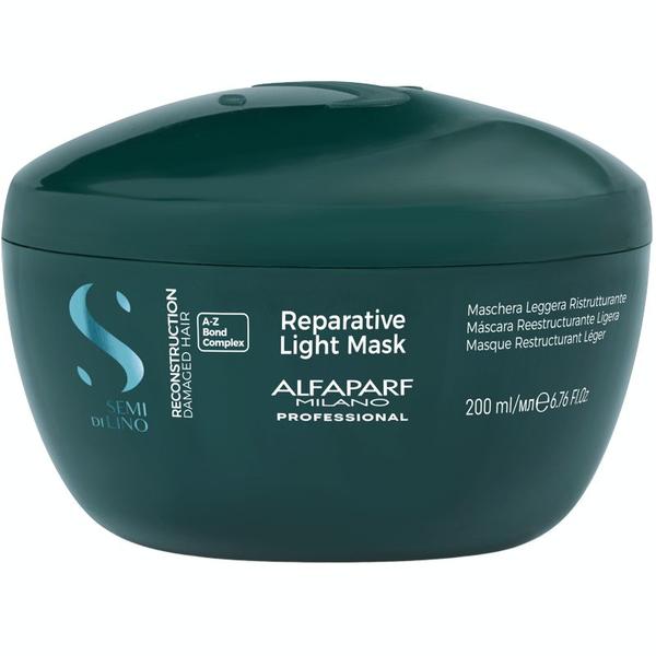 Masca de Reconstructie Par Fin si Deteriorat - Alfaparf Milano Semi Di Lino Reconstruction Reparative Light Mask A - Z Bond Complex, 200 ml