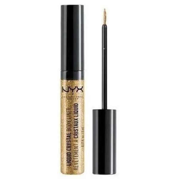 Tus de Ochi stralucitor, Nyx Professional Makeup, Liquid Crystal Glitter Body Liner, Gold, 5 ml