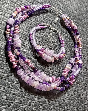 Set argint pietre semipretioase mix colier X3 bratara X2 boho chic trendy cadou - Transport gratuit