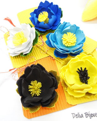 Brosa statement handmade unicat - Martisor - floare (cod1173)