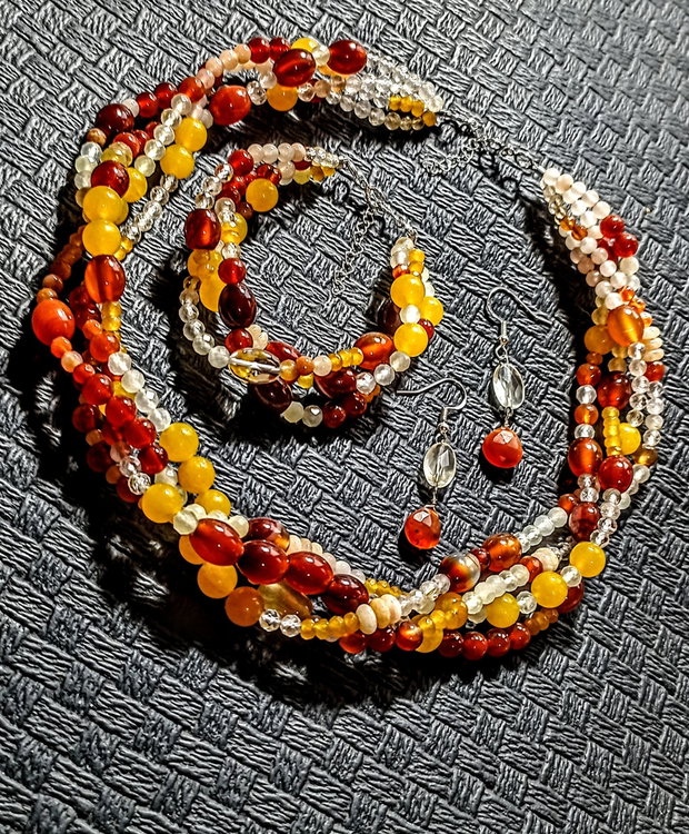 Set argint pietre semipretioase mix colier X4  bratara X3 cercei atarnatori boho chic trendy cadou - Transport gratuit