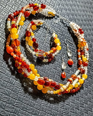 Set argint pietre semipretioase mix colier X4  bratara X3 cercei atarnatori boho chic trendy cadou - Transport gratuit