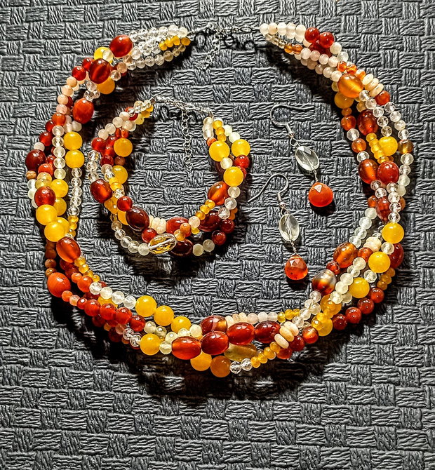 Set argint pietre semipretioase mix colier X4  bratara X3 cercei atarnatori boho chic trendy cadou - Transport gratuit