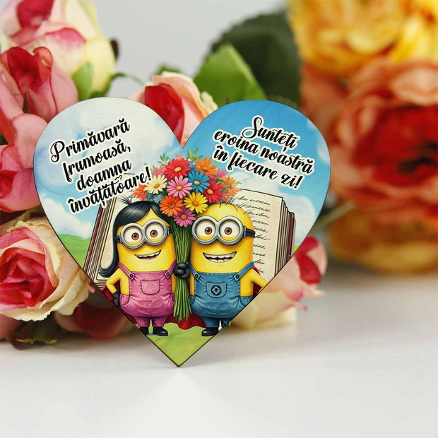 Martisoare cu personaje Super Minioni pentru educatoare, invatatoare
