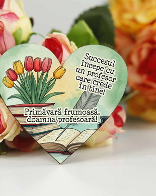 Martisor personalizat cu lalele pentru profesoara, diriginta