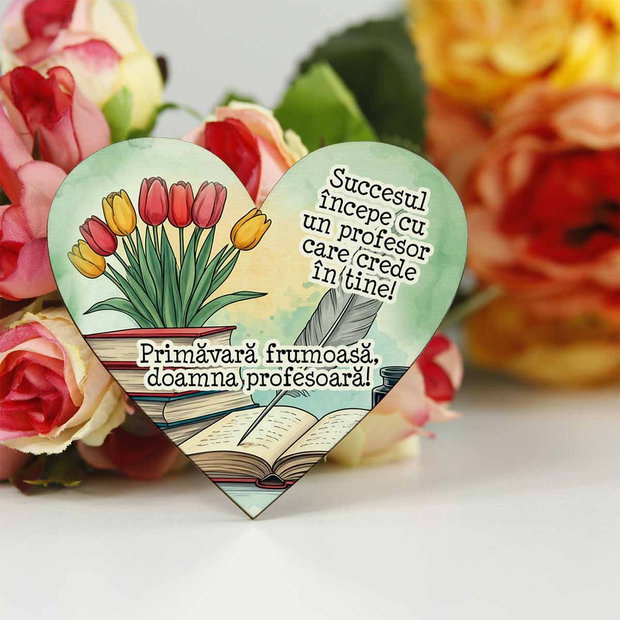 Martisor personalizat cu lalele pentru profesoara, diriginta