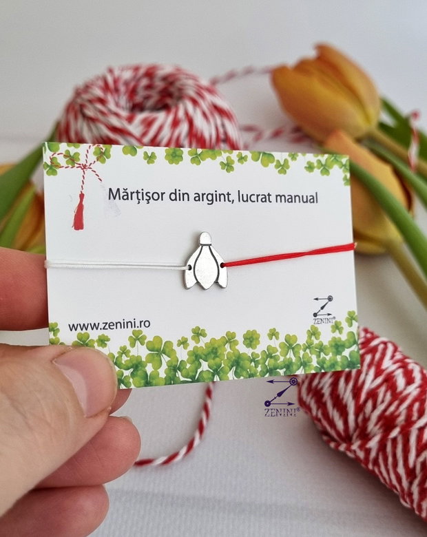 Bratara martisor ghiocel din argint, bratara argint, martisor argint, martisor ghiocel, bratara ghiocel