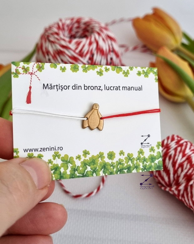 Bratara martisor ghiocel din bronz, bratara bronz, martisor bronz, martisor ghiocel, bratara ghiocel
