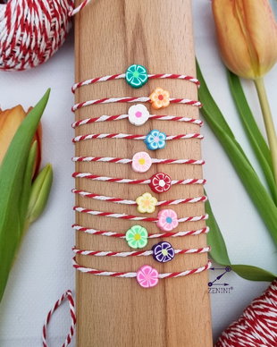 Martisor copii bratara cu flori, martisor flori, bratara copii, martisor floare