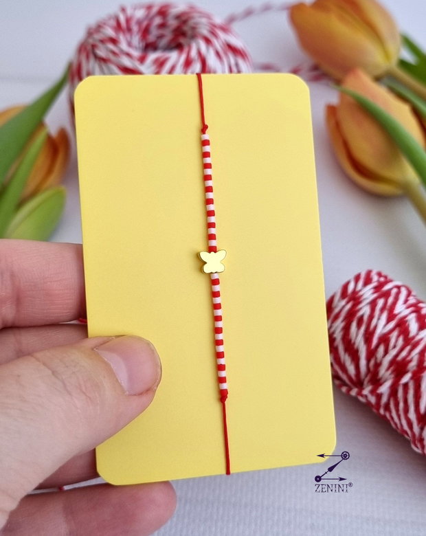 Bratara martisor cu fluture de hematit si margele Miyuki