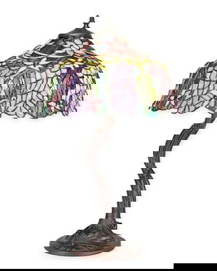 Lampa de masa Tiffany cu flori