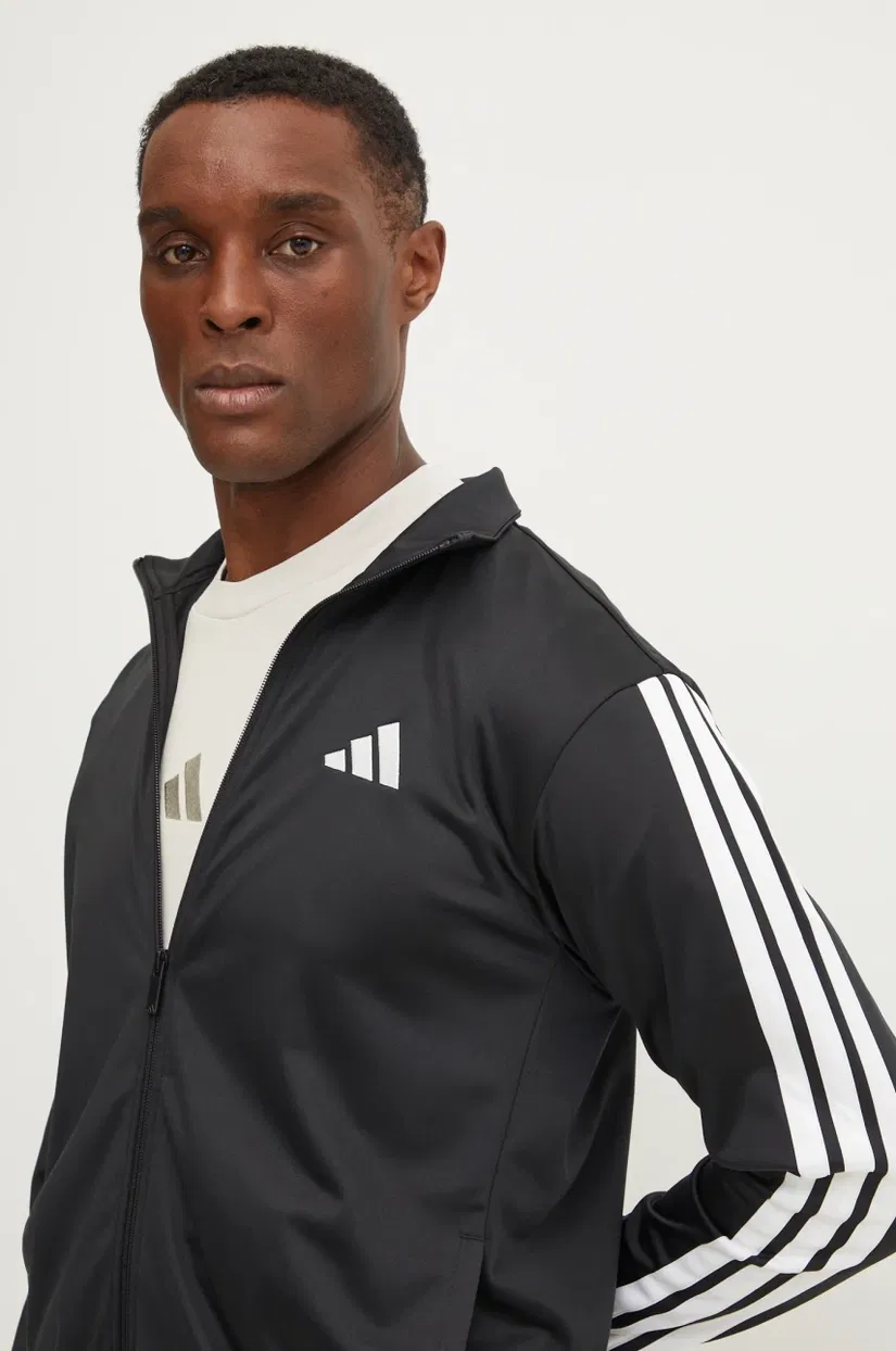 adidas bluza 3-Stripes barbati, culoarea negru, modelator, JI8816