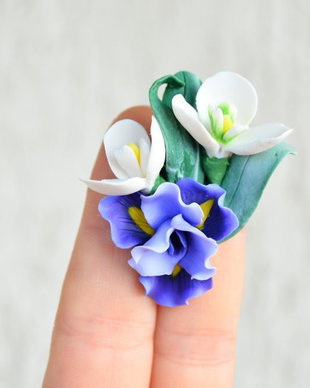 Iris si ghiocei- Brosa martisor