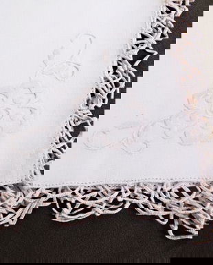 set 6 servete de bumbac brodat crem